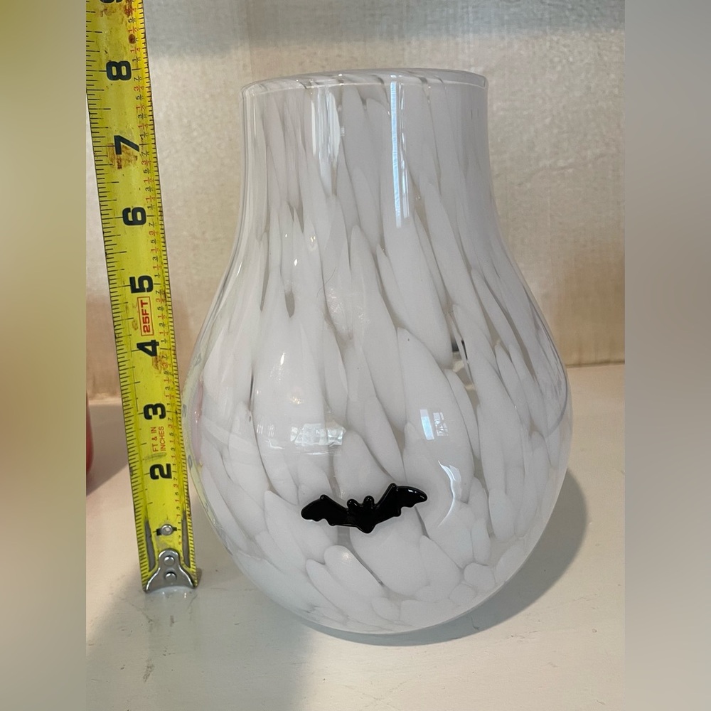 New! Anthropologie The Spooky Icon Confetti Glass Vase in Bat - Picture 10 of 11